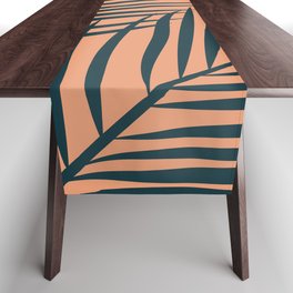 Minimalist Palm Tree Leaf Illustration II Table Runner