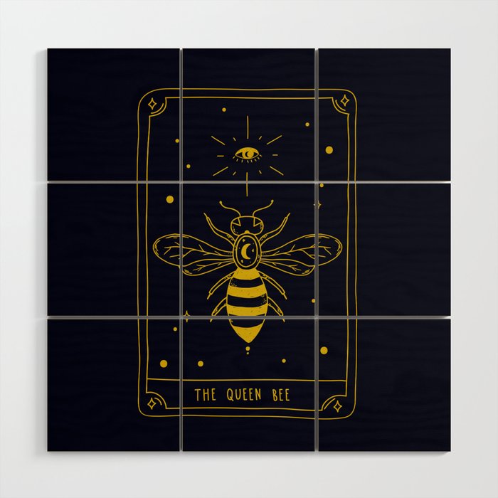 Tarot Card | The Queen Bee Wood Wall Art