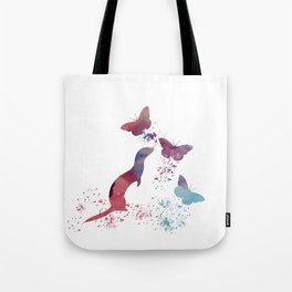 Ferret and butterflies Tote Bag