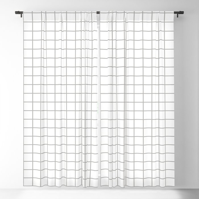 Minimalist Window Pane Grid, Gray on White Blackout Curtain by Mel ...