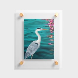 Blue Heron Painting by Ashley Lane Floating Acrylic Print