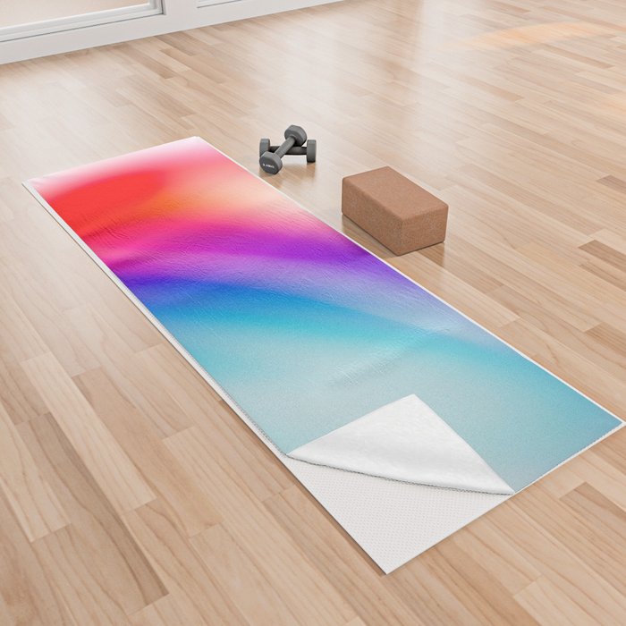 Spiritual Red And Blue Aura Gradient Ombre Sombre Abstract  Yoga Towel