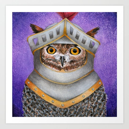 Knight Owl Art Print