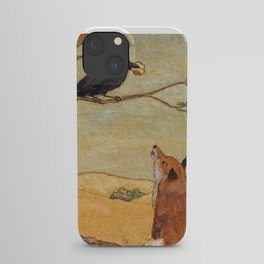 Fox and Crow, Aesop's Fable Illustration in the style of Arthur Rackham and Howard Pyle iPhone Case