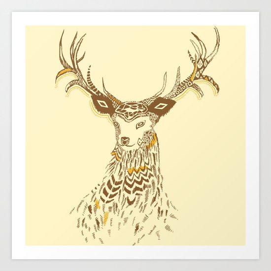 Tribal Deer Art Print