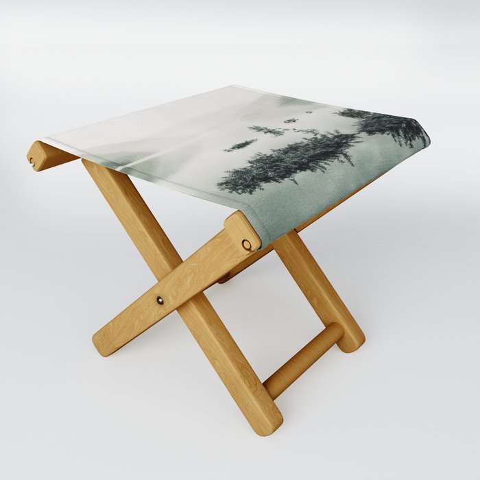 Echo's Answer // Lake Fog Forest Mountains Home Folding Stool