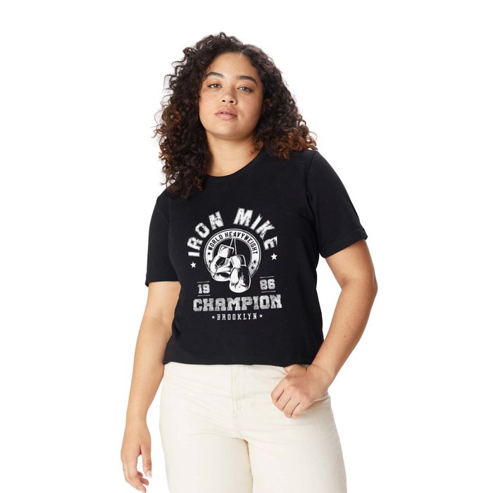 Society6 Graphic T Shirt Graphic T Shirt Iron Mike Tyson World Heavyweight Champion by Cultured Visuals Black Large Classic T shirts Full Front