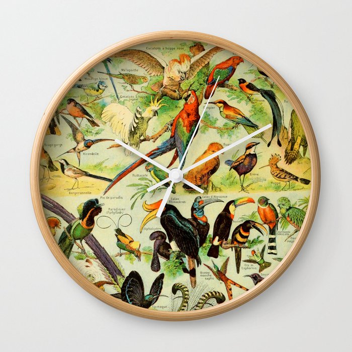 Adolphe Millot "Birds" 1. Wall Clock