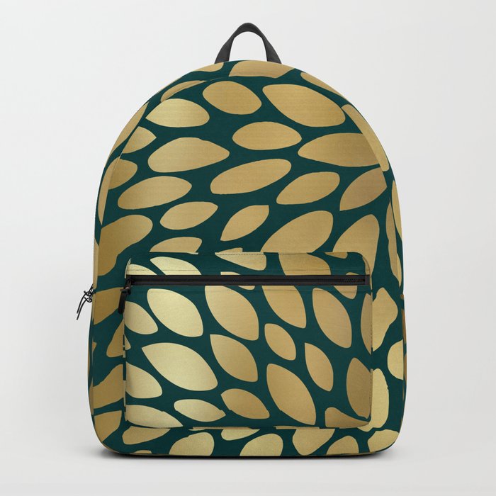 Floral Bloom in Green and Gold Backpack