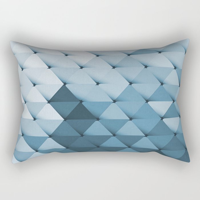 Triangles Ocean Turquoise Rectangular Pillow