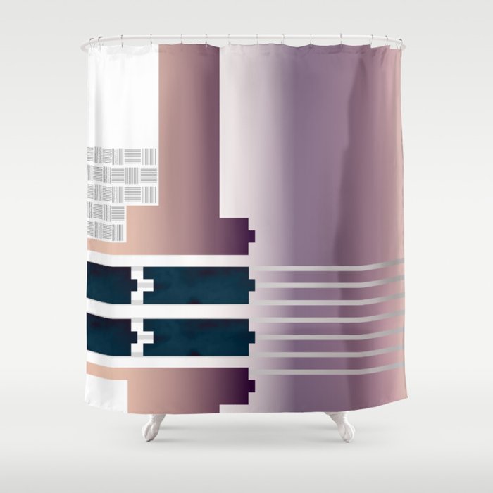 Minimal Gradient Geometric Abstract Shower Curtain