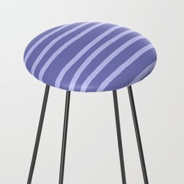 Very Peri 2022 Color Of The Year Violet Blue Periwinkle Stripes Pattern Counter Stool