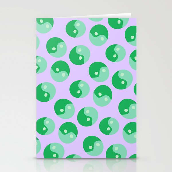 Peaceful Disco - Green Stationery Cards