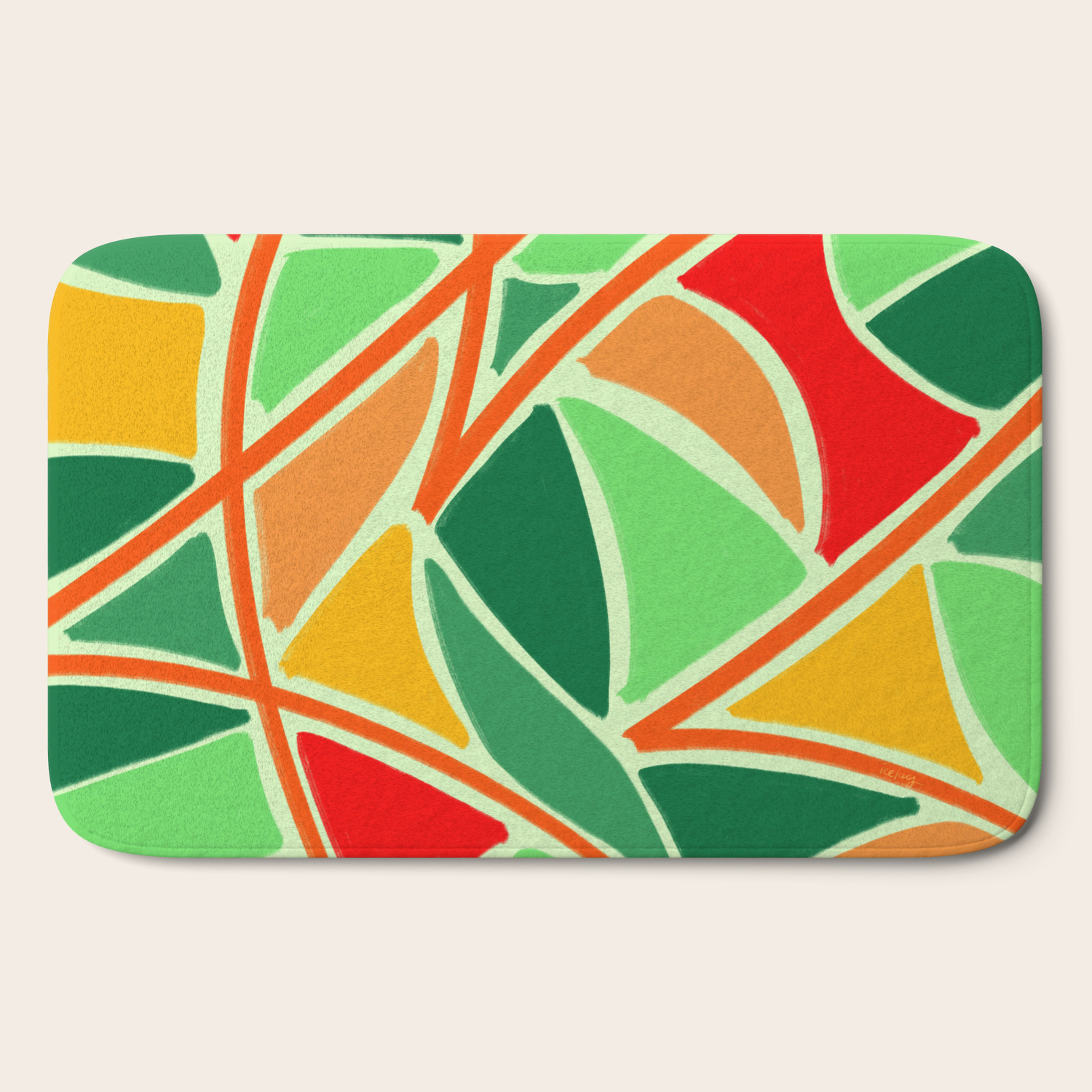 Bird Of Paradise Abstract Tropical Illustration Bath Mat By