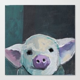 Tiny Pig Canvas Print