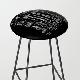 Firefighter Fire Department Fireman Vintage Patent Print Bar Stool