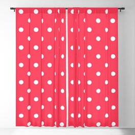 Ruby Red & White Polka Dots Blackout Curtain