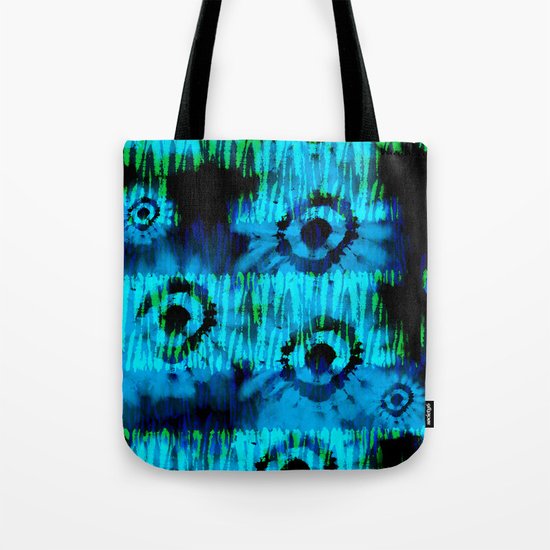 Blue and Green Tie Dye Tote Bag