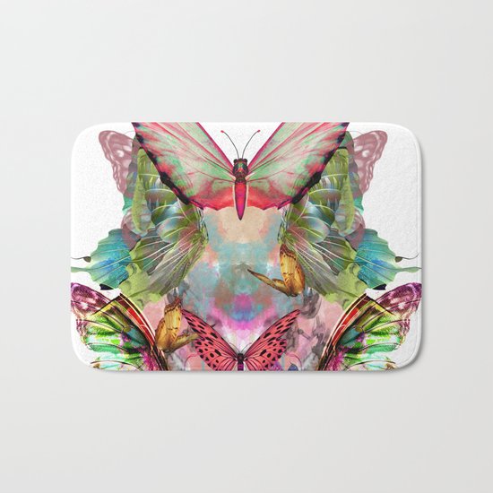 Butterfly Pattern Bath Mat