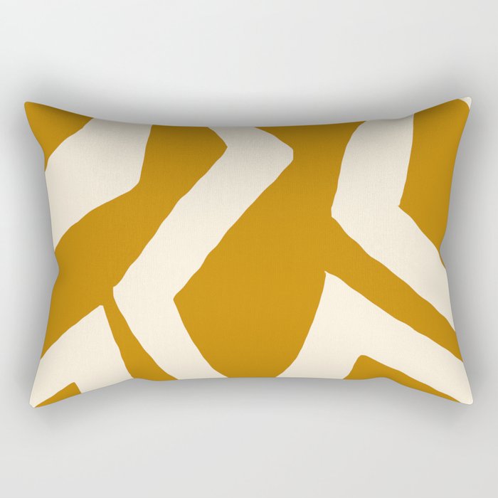 Elegant Gold Abstract Rectangular Pillow