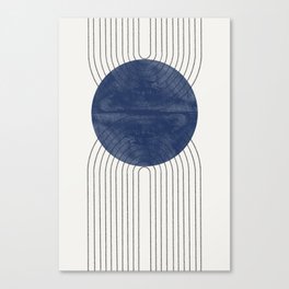 Mid Century Modern Blue Perfect Balance Canvas Print