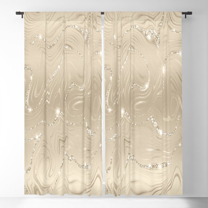 Luxury Champagne Background Beige Glitter Blackout Curtain