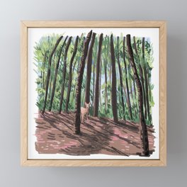 Deer in the Woods Framed Mini Art Print