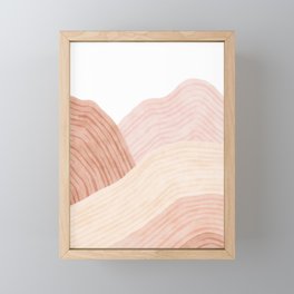 Neutral pastel mountains Framed Mini Art Print