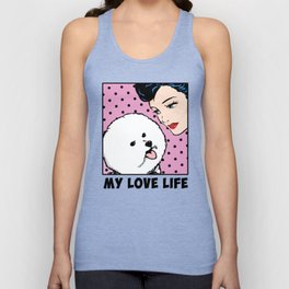 Love Life Comic Girl and Bichon Pop Art Tank Top