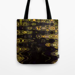 Dark Yellow Distorted Artwork Pattern Tote Bag