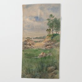 Landscape of Nantucket Island Beach Towel