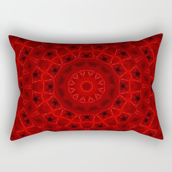 Kaleidoscope Red Alien Nest Pattern Rectangular Pillow