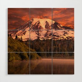 Sunrise, Mt. Rainier, Washington Wood Wall Art
