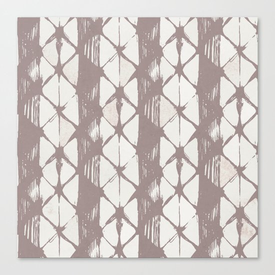 Simply Braided Chevron Red Earth on Lunar Gray Canvas Print