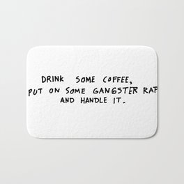Coffee Bath Mat | Oil, Typography, Coffee, Graphicdesign, Ink, Watercolor, Graphic Design, Illustration, Black And White, Funny 