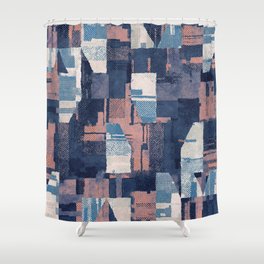 Abstract Urban Broken Graphic Motif. Seamless Pattern.  Shower Curtain