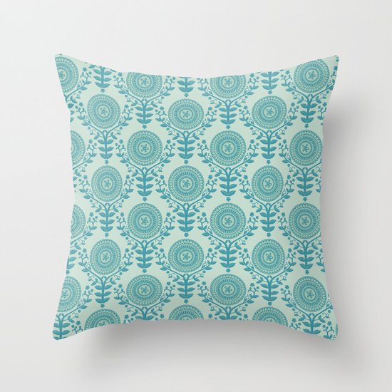 Paper Doily (BLUE) Throw Pillow