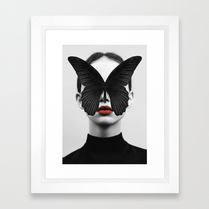 BLACK BUTTERFLY Framed Art Print