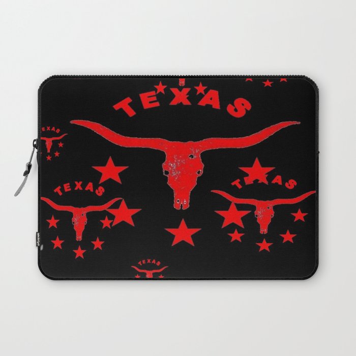 Texas Longhorn Logo Black & Red color art Laptop Sleeve