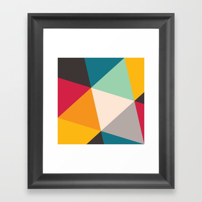 Geometric Triangles Framed Art Print