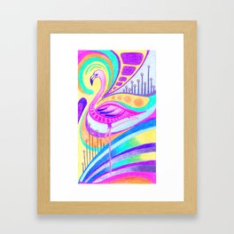 Flamingo Fancy Rainbow Framed Art Print