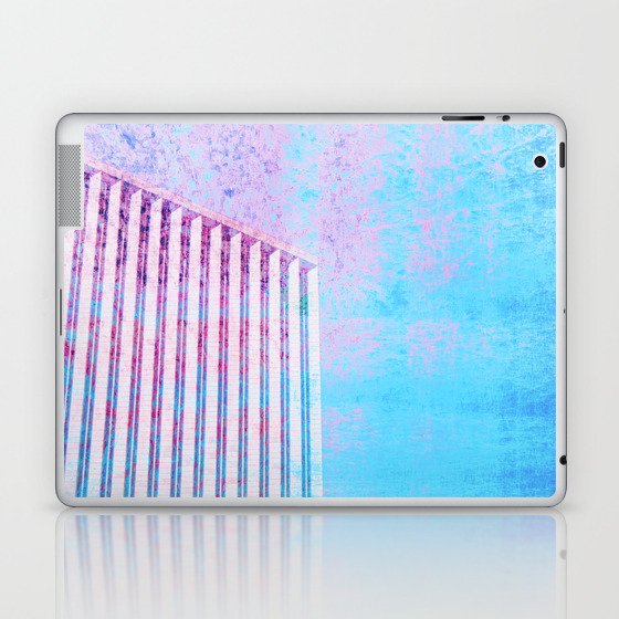 blue and pink skyscraper abstract architecture construction Laptop & iPad Skin