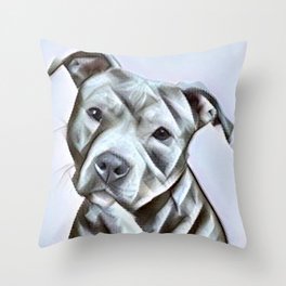 Pit Bull lover , portrait of a blue nose pit bull Throw Pillow