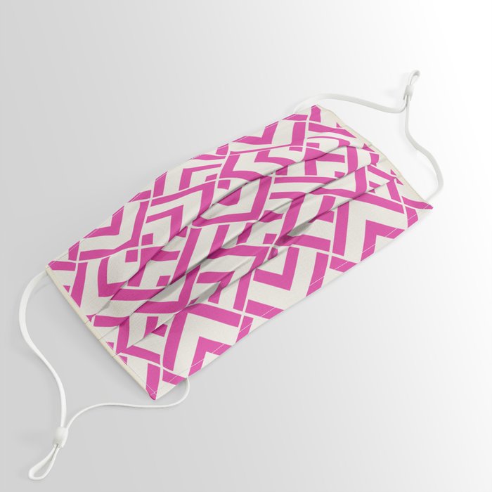 Hot pink summer geometric pattern pillow Face Mask