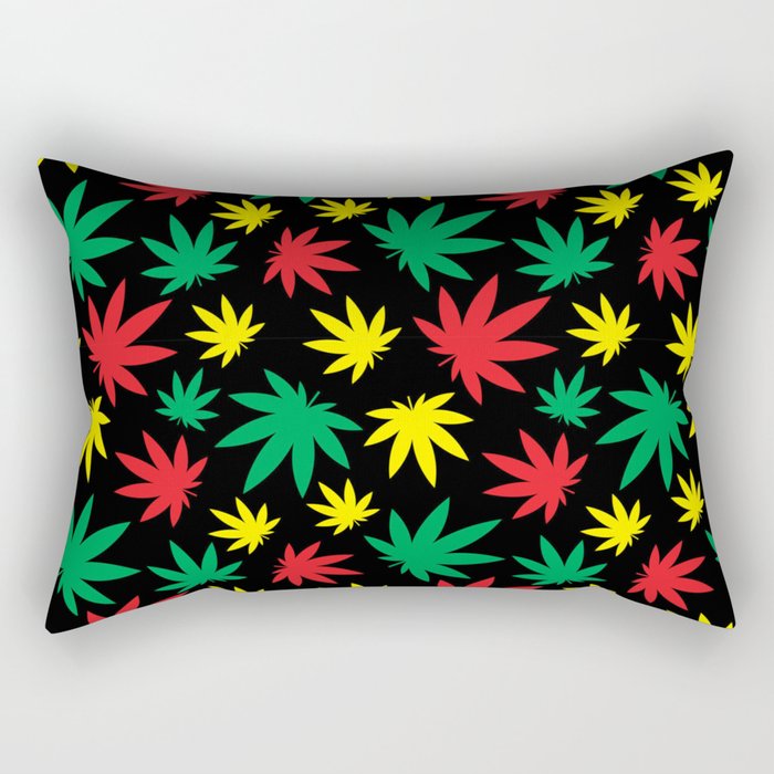 Rasta Weed Pattern Rectangular Pillow