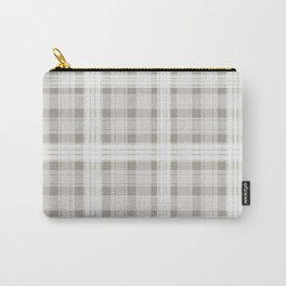 Tan Basic Plaid Carry-All Pouch