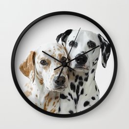 Two Dalmation Dogs Wall Clock