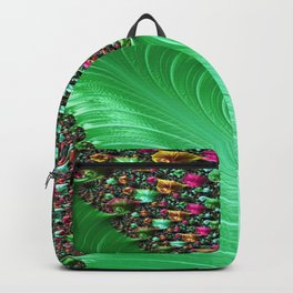 Carnival Green Backpack | Green, Graphicdesign, Carnival, Mixed Media, Digital, Abstract, Party, 3D 