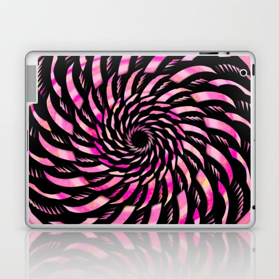 Black and Pink Twirl Laptop & iPad Skin