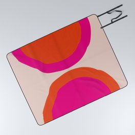 Curved Trajectories (Fuchsia Pink and Orange) Picnic Blanket